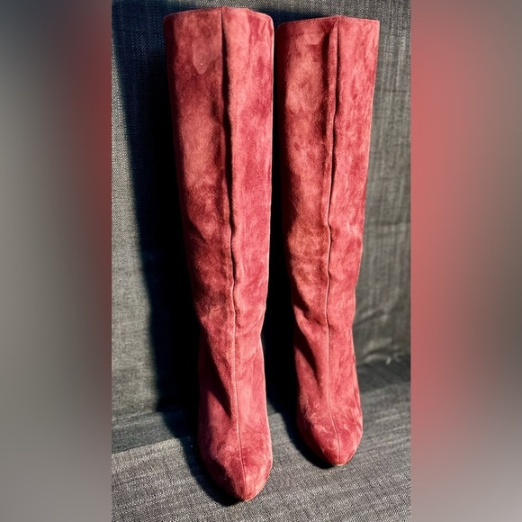 Elegant Suede Knee-High Boots - Pink - Picture 2 of 16